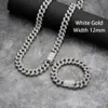 Collier de chaîne à maillons cubains personnalisé Ice Out 925 en argent sterling Cz Moissanite Miami 14k 10k chaîne cubaine en or massif