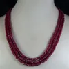 Collier de perles à facettes en rubis naturel, 2x4mm, 3 brins, 305r