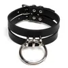 100% Handcrafted Caged Top Choker Real Leather BDSM Collar O-Round Fetish Cosplay Costume Choker Necklace313p