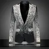 Hela män Floral Blazers Designs Trendy Suits Club Vintage Slim Fit Flower Print Blazers Fancy Prom Dress Suits Terno Mascul235a