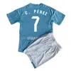 23 24 Kids Kit Voetbalshirts C. PEREZ TAPIA IAGO ASPAS STAFELT NUNEZ DOTOR FRAN BELTRAN Thuis Uit Voetbalshirt Kort Pak Uniformen