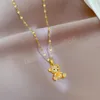 316l aço inoxidável romântico doce 3d geométrico cristal urso colar para mulheres elegantes correntes femininas jóias accseeories