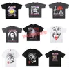 Summer Men Womens Hellstar T-shirt Rapper Wash Grey Heavy Craft Unisex Short Sleeve Top High Street Fashion Retro Men's T-Shirt US Size S-XL RT4