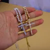 Iced Out Cross Pingente Colar Ouro Prata Tênis Corrente Mens Mulheres Hip Hop Colares Jewelry211Y