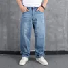 Jeans décontractés pour hommes grande taille gros pantalon ample décontracté danse de rue pantalon de Skateboard Denim Jean pantalon droit Clothing337y