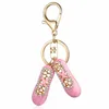 Keychains Crystal Bejeweled Ballet Slipper Key Chain Accessory Charm Holder for Women Keyrings KeyFobs Purse Creative Gifts