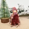 Novas decorações de natal criativo bonito fibra de madeira borla fio boneca de esqui pingente jóias