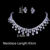 Emmaya Zircons Högkvalitativa vita guldfärg Cubic Zirconia Bridal Wedding Necklace and Earring Sets Party Gift 220224285V