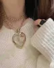 2023 Chaîne de pull longue de charme de qualité de luxe Collier pendentif avec un design en forme de coeur de grande taille en plaqué or 18 carats avec boîte à timbres PS4683A