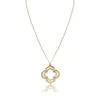 Pendant Necklaces Bohemia Gold Color Plating Floral Hollow Overlap Long Necklace For Women Girl Lady Elegant