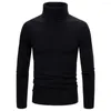 Men's Sweaters Slim Fit Knitting Top Stylish Knit Sweater Turtleneck Pullover For Autumn/winter Solid Color Long Sleeve Ribbed