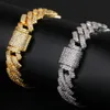 Neue Farbe 20mm Cuban Link Ketten Armbänder Mode Hiphop Schmuck 2 Reihe Strasssteine Iced Out Armbänder Für Männer 9 zoll Designer Brac231H