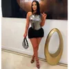 Work Dresses SUJYing Fashion Women's 2023 Summer Dress Suit One-piece Pants Glossy Sexy Skirt Two-piece Set