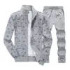 Herrspårssatser Set Spring Autumn New Fashion Print Plus Size Track Suit Men Jacket Pant Sweatsuit 2 Piece Set Herrkläder250w