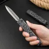 MicRo UT двойного действия AUTO Elmax Knives Дамасское лезвие Черная ручка из анодированного алюминия EDC Camp Тактический нож TECH UT88