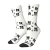 Meias masculinas Border Collie Crew unissex legal estampado em 3D lindo vestido de cachorro