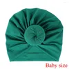 Hair Accessories Fashion Mommy And Baby Cotton Round Ball Flower Hat Women Caps Girls Born Turban Knot Kids Adult Headwear