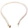 8-9mm Natural South Seas White Pearl Necklace 18 tum 14k Gold Clasp174l