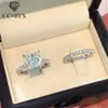 Cluster -Ringe Sets für Frauen Prinzessin Paar Ring Kubikzirkonia Brauthochzeit Schmuck Romantische Engagement Anel Drop 23071154l