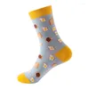 Chaussettes pour hommes Happy Men Peigné Coton Mode Hip Hop Homme Femme Sox Fille Unisexe Harajuku Fruit Skateboard Animal Drôle