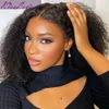 Kinky Curly Human Hair Peruki 4C Krawędzie Baby Hair HD 13x4 Pełne koronkowe peruki przednie wskaźnik Afro Kinky Curly Peruki koronkowe przedni peruka