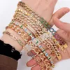 Bracelet de luxe à maillons épais pour femmes, mariage, cristal cubique cubique, CZ, bijoux de fête de Dubaï, 2022Bangle BangleBangle2028