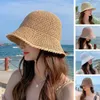 Cappelli a tesa larga Cappello di paglia Design cavo traspirante pieghevole da donna alla moda per la protezione dello schermo estivo in spiaggia