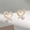 Boucles d'oreilles 2023 Ly conçu coréen mode imitation perle pour femmes amour en forme d'oreille exquise accessoire bijoux de mariage en gros