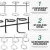 Hooks 4 Pcs Pegboard Screwdriver Holder Metal Clothes Hangers Tools Organizer Hand Stainless Steel Multi-ring Storage Rack