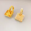 Hoop Ohrringe Kupfer Golden Square Perle Luxus Design Ohrring Für Frauen Mode Schmuck Dekoration Zubehör Hohe Qualität