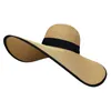 Wide Brim Hats Women Summer Beach Travel Straw Hat Korean Seaside Big Sunblock Sunshade Holiday Foldable Fashion Cool Sun Caps