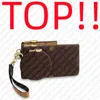 TOPP. M68756 Trio Pouch Women Canvas Clutch Wristlet Mini Multi Pochette Accessoires Round Key Coin Purse Card Holder Bag charm cles Zippy plånbok