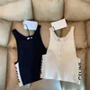 2022 Summer Half Zipper Knit Vest Stretch Crop Halter Top för Women296b