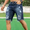 Shorts Masculinos Moda Jeans Rasgados Verão Casual Denim Mens Bolso Esportes Musculação Calças Curtas
