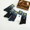 PIER polo chaussettes 5 paires hommes Pantufa Calcetines mâle couleur unie 100% coton Harajuku heureux hommes chaussettes affaires broderie Me232N