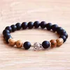 MG0785 New Design Tortoise Charm Bracelet Natural Picture Jaspers Bracelet Matte Black Onyx Beaded Wrist Mala Bracelet2090