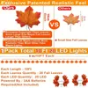 1 Pack Halloween Decorations Enlarged Maple Leaves Fall Lights Thick Leaf Garlands, Total 10ft 20LED Lights Battery Operated Waterproof Indoor Outdoor Decor