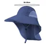 Bérets Chapeau de protection UV unisexe Soleil respirant maille patchwork pêcheur avec bord élargi corde réglable pour la randonnée en plein air