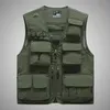 Sommarmulti-fickiga män Army Green Tactical Vest Outdoor Casual sportkläder ärmlös fiskejakt Male 5xl 6xl 7xl Men's 222d