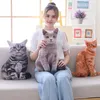 Plush Dolls Simulation Plush Cat Pillow Soft Stuffed realistic Animal Cushion Sofa Decor Cartoon Plush Toy Children Kid kawaii Gift 231013