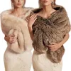 Women's Fur Faux Fur Winter Women Fur Capes Cloak Wedding Faux Fur Bolero Stole Warm Shawl Wraps Bridal Jacket Formal Evening Party Warm Scarf 231013