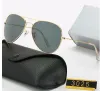 Designer Aviator Solglasögon för män Rale Ban Glasses Woman UV400 Protection Shades Real Glass Lens Gold Metal Frame Driving Fishing Sunnies With Original Box MF