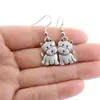 Vintage West Highland Terrier perro gota pendiente Boho mascotas perros Brincos amantes regalos joyería Pendientes para mujeres Pendientes321o