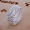 Bague en argent sterling plaqué réseau GR040 pour femmes, bague en argent 925, anneaux 308S