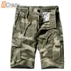 Heren Shorts Ucarzy Mannen Zomer Casual Vintae Klassieke Zakken Camouflae Caro Sorteert Uitloper Fasion Twill Katoen Mannelijke 28-40