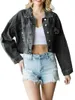 Vestes Femmes Personnalité à la mode Femmes Casual Crop Jean Jacket Bouton Down Denim déchiré avec strass Tassel Automne Outwear