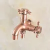 Bathroom Sink Faucets Red Copper Double Spouts Laundry Wall Mount Washing Machine Faucet Single Cold Tap Decorative Outdoor Garden