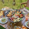 BBQ Narzędzia Akcesoria Koreańskie nieprzywierające nietoperzowe grilla Płatka Koszulowa patelnia Octagon Camping Picnic Steak Pasek kuchenny kuchenne przybory kuchenne 231013