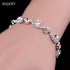 Bröllopsmycken set Blijery Fashion Crystal Bridal Silver Color Geometric Choker Necklace Earnings Armband 231013