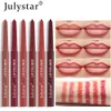 Läpppennor 6st Lipstick Pencil Set Watertproof Non-Smuding Lipstick Pencil Matte Lip Gloss Rotating Lip Liner Set Women Beauty Makeup 231031